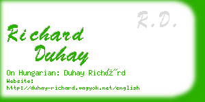 richard duhay business card